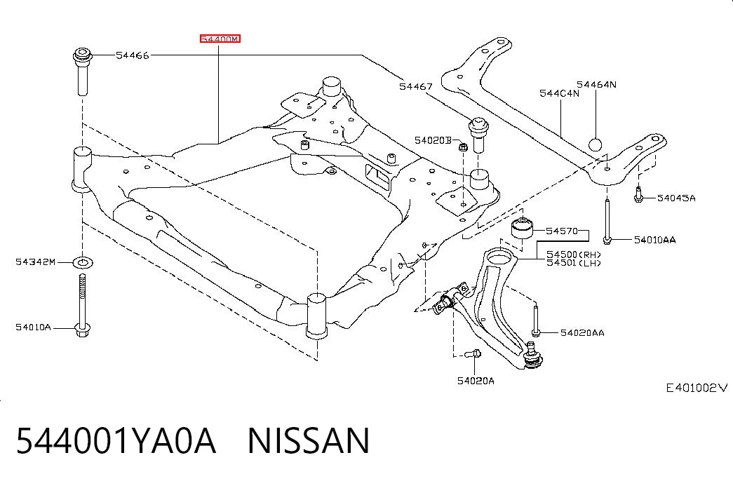 Viga de suspensão dianteira (plataforma veicular) Nissan Qashqai I J10 ao melhor preço