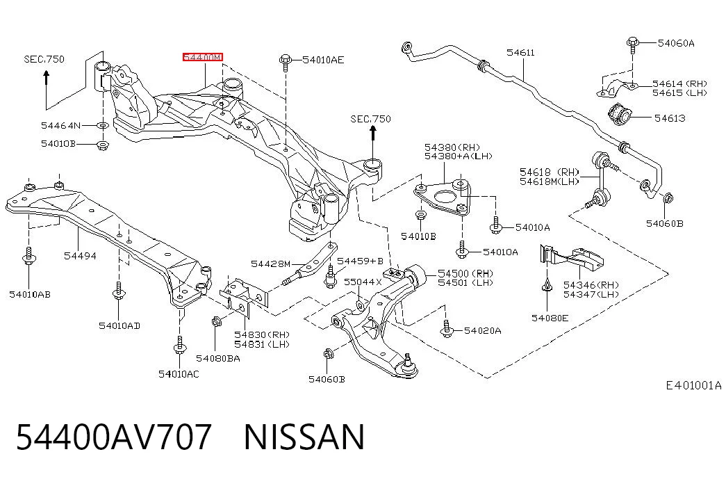 Viga de suspensão dianteira (plataforma veicular) Nissan Primera WP12 ao melhor preço