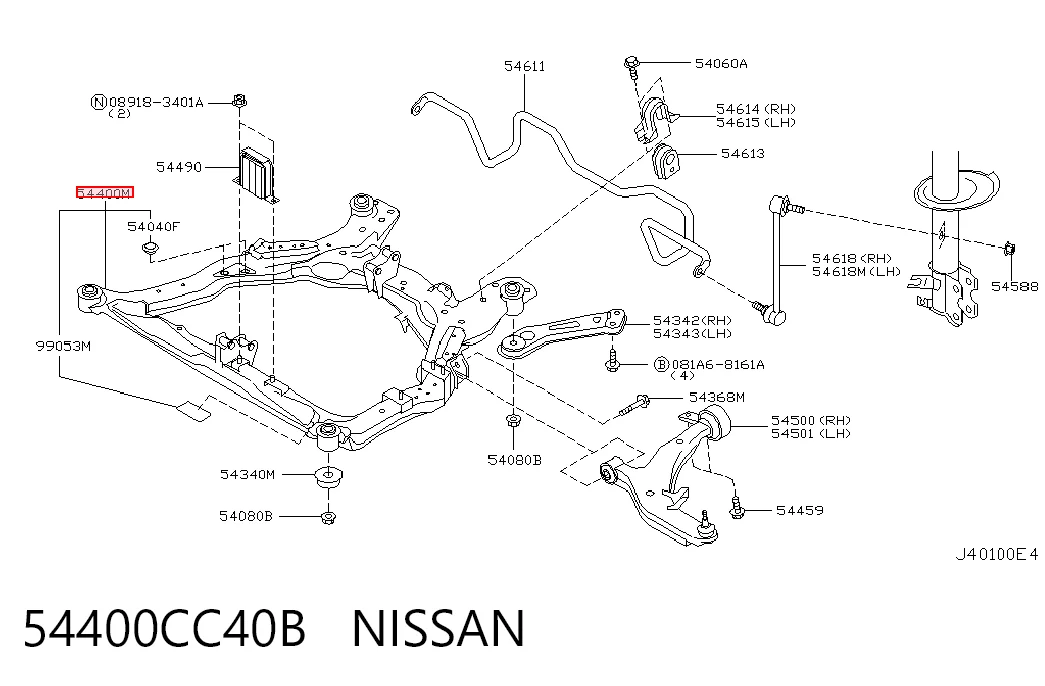 Viga de suspensão dianteira (plataforma veicular) Nissan Murano  Z50 ao melhor preço