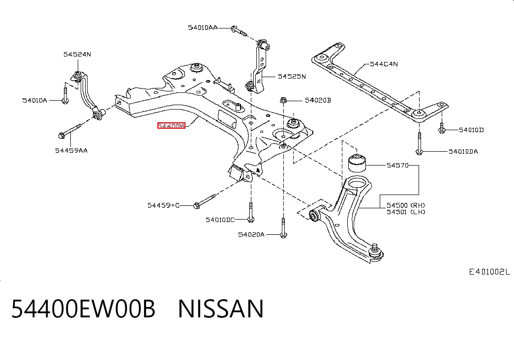 Viga de suspensão dianteira (plataforma veicular) para Nissan Tiida ASIA C11