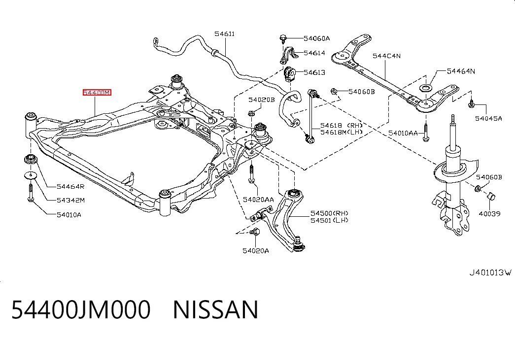 Viga de suspensão dianteira (plataforma veicular) Nissan X-Trail  T31 ao melhor preço