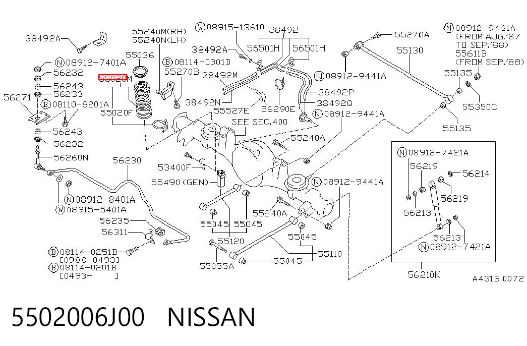 Mola traseira Nissan Patrol  Y60
