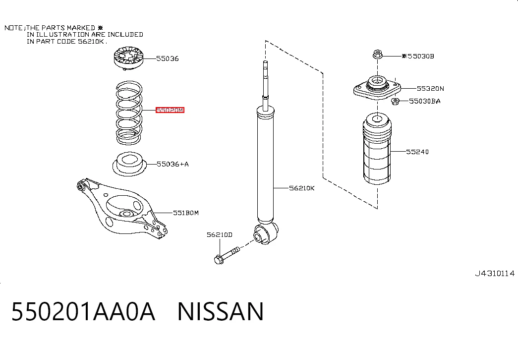 Mola traseira Nissan Murano  Z51