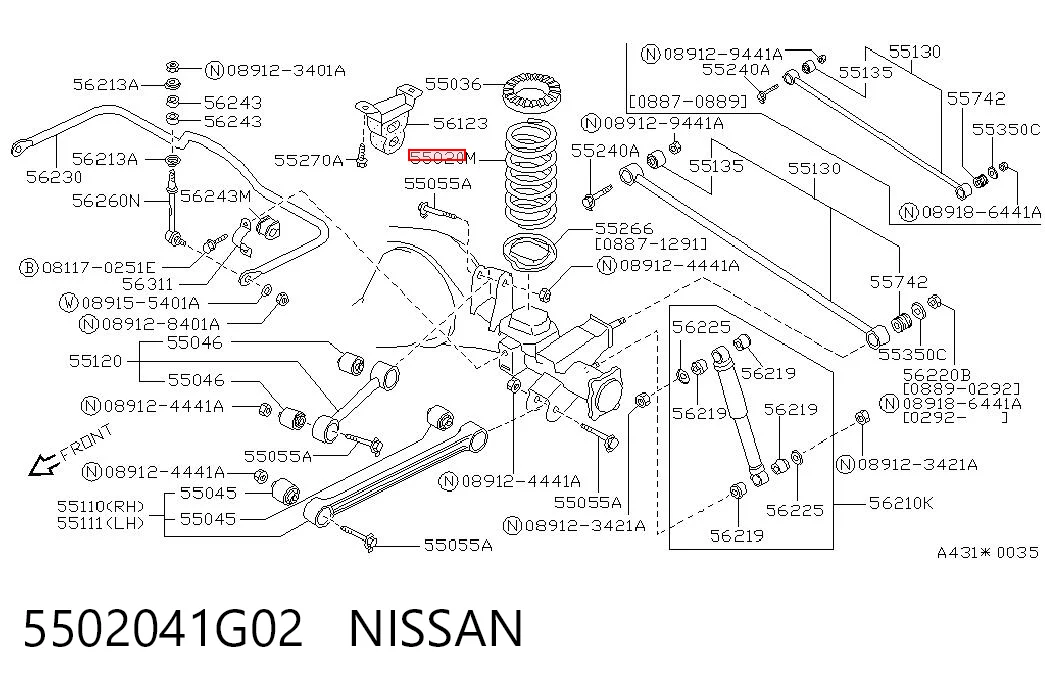 Mola traseira para Nissan Terrano WD21