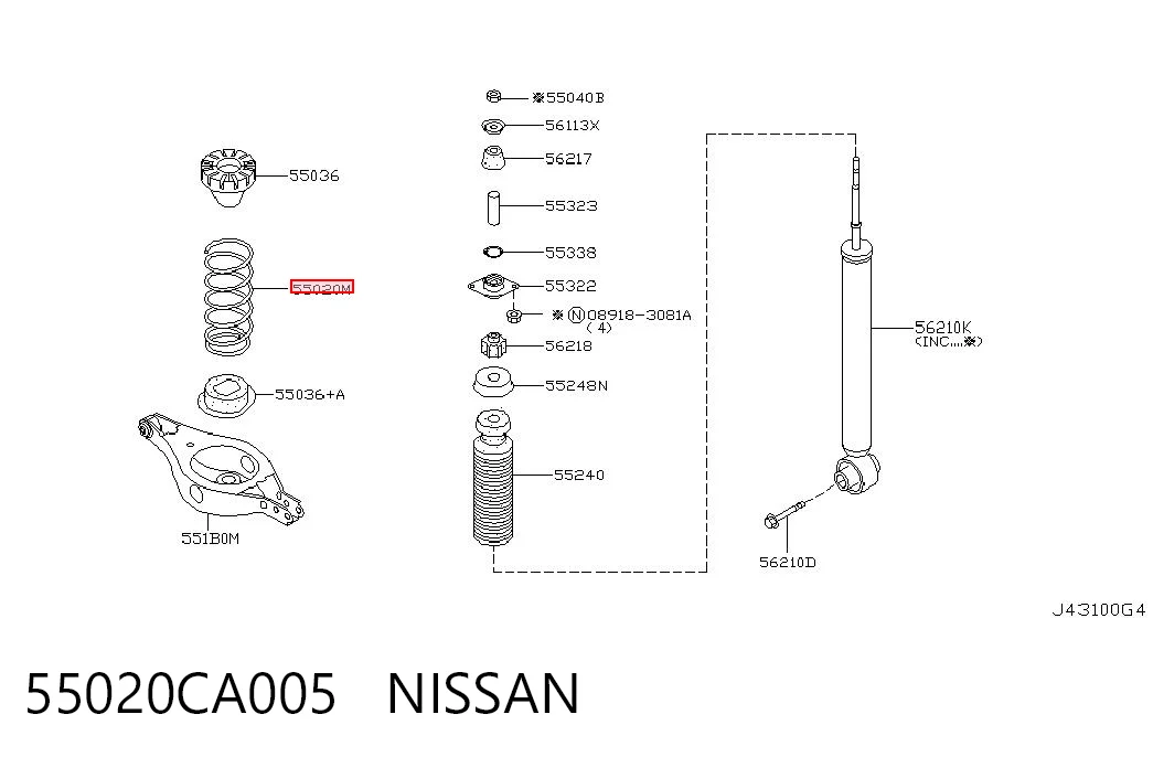 Mola traseira Nissan Murano preço, a partir de 79,62 USD