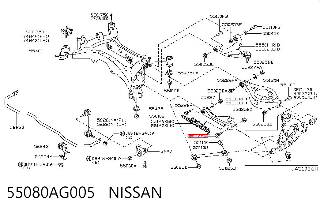 55080AG005 Nissan/Infiniti