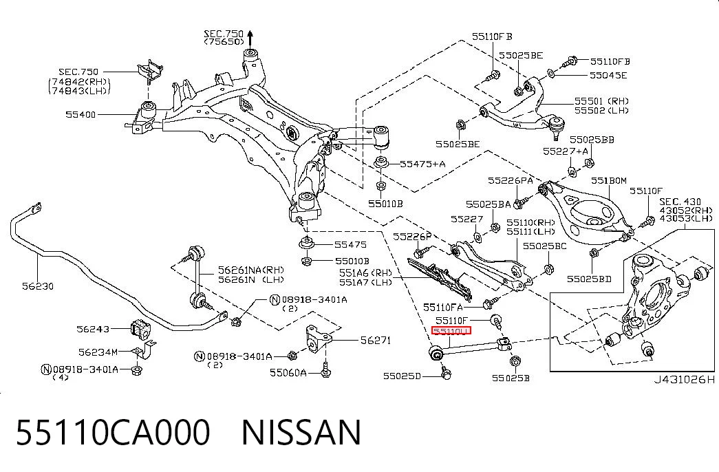 55110CA000 Nissan/Infiniti
