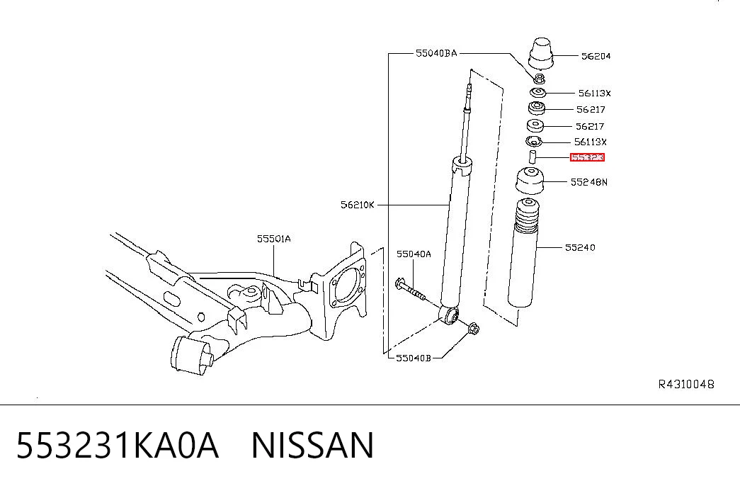 Suporte de amortecedor traseiro para Nissan JUKE F15E