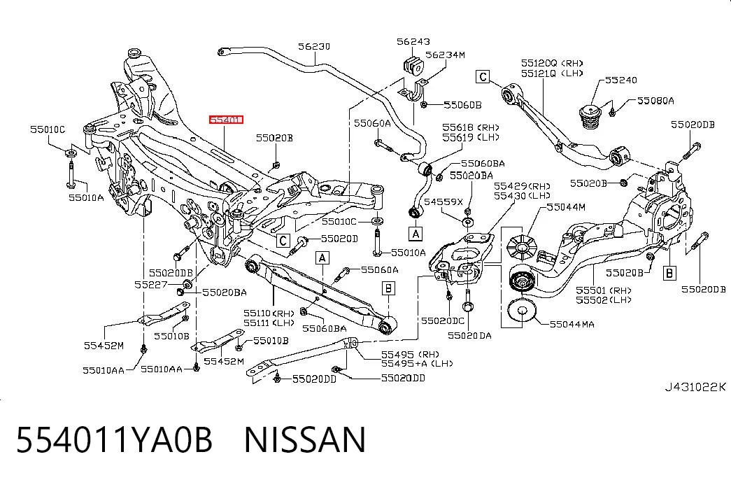 Viga de suspensão traseira (plataforma veicular) para Nissan Qashqai I J10
