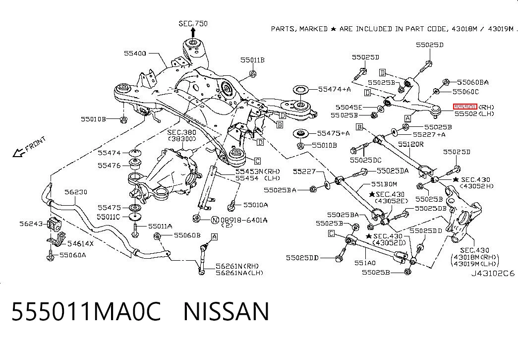 555011MA0C Nissan/Infiniti