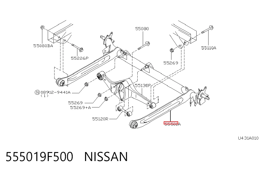 Viga de suspensão traseira (plataforma veicular) para Nissan Almera II N16
