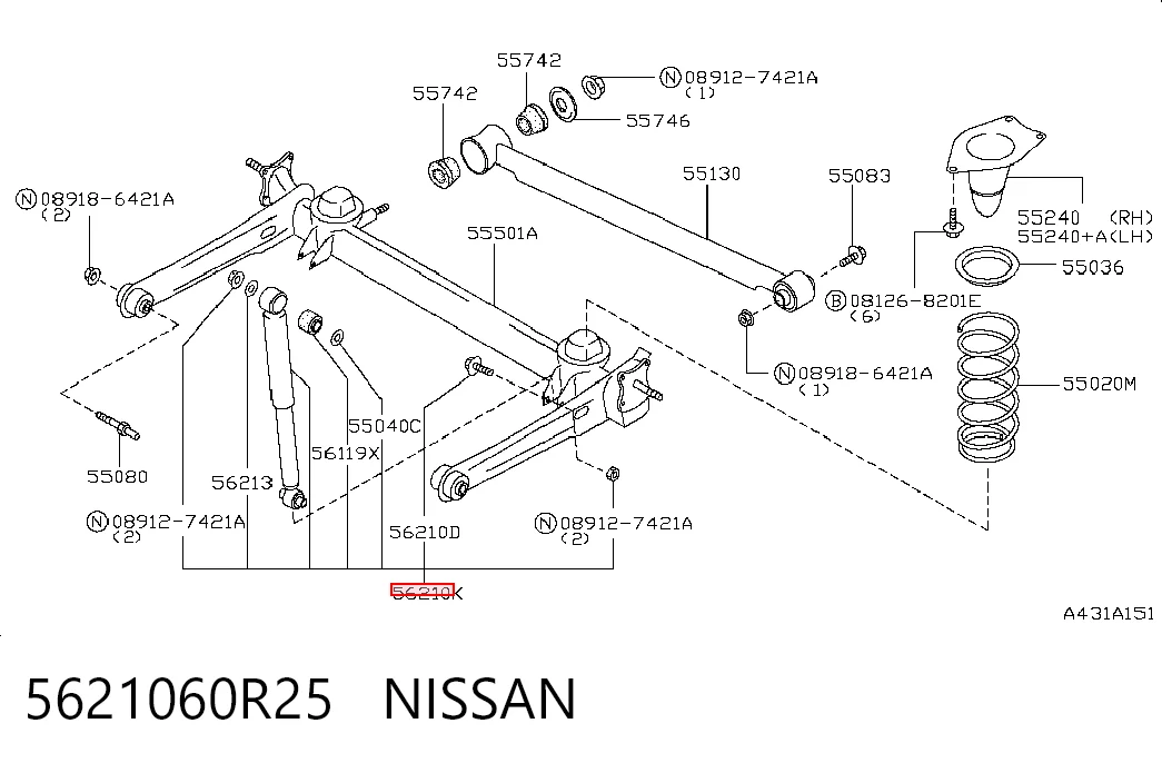 Amortecedor traseiro para Nissan Sunny III Y10