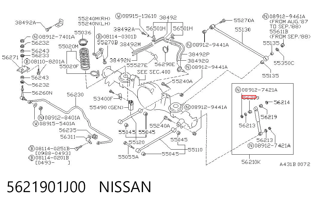Bloco silencioso de amortecedor traseiro Nissan Patrol Y61 ao melhor preço