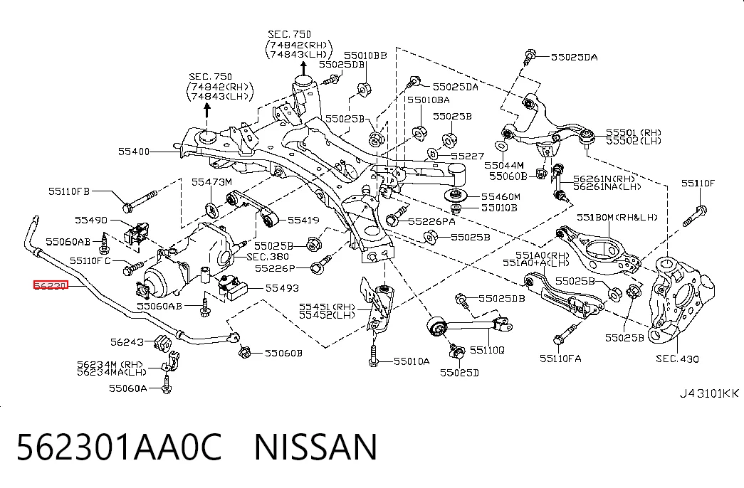 Estabilizador traseiro Nissan Murano  Z51 ao melhor preço
