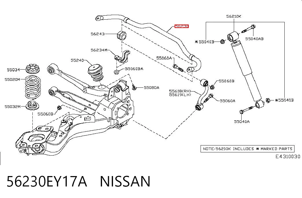 Estabilizador traseiro Nissan Qashqai  J10 ao melhor preço