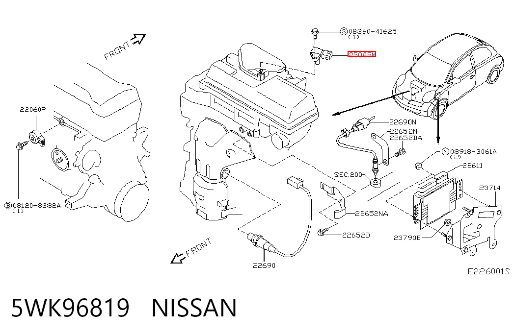 5WK96819 Nissan/Infiniti Sensor de pressão no coletor de admissão, MAP