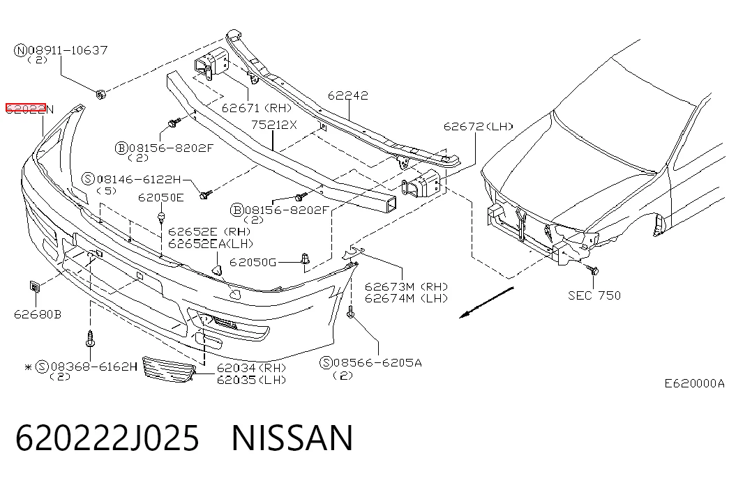 Pára-choque dianteiro Nissan Primera P11 ao melhor preço