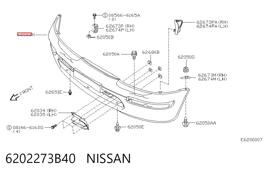 Pára-choque dianteiro para Nissan Micra K11