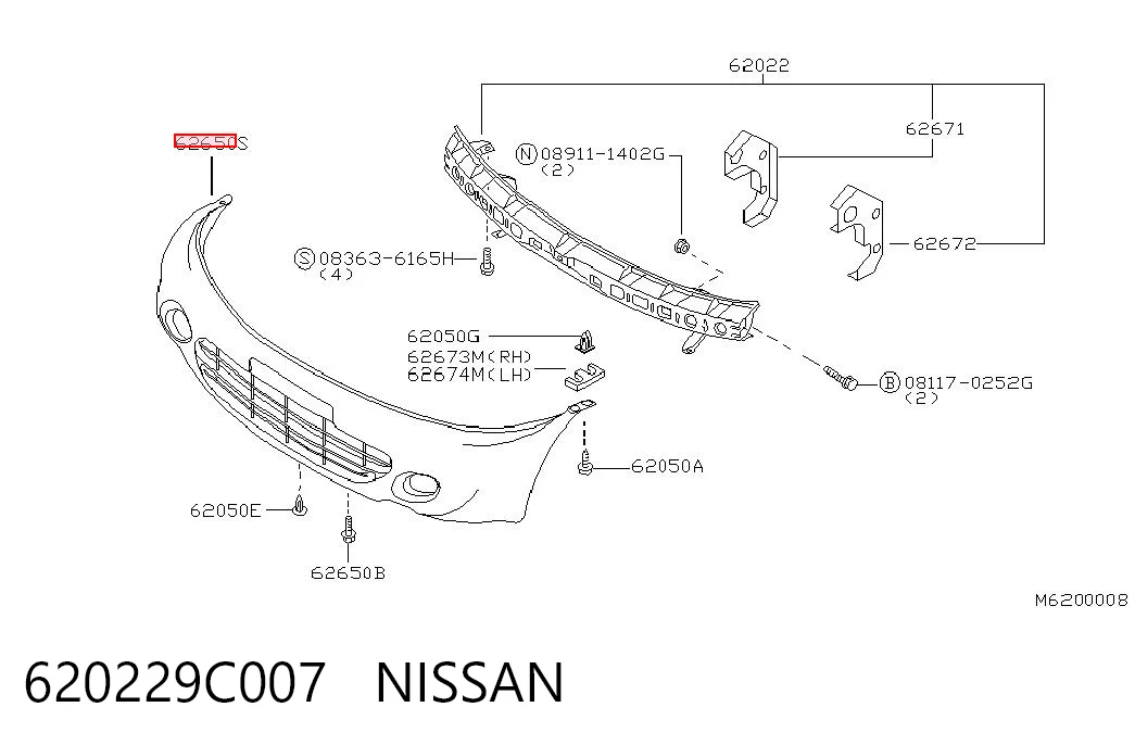 Pára-choque dianteiro para Nissan Vanette CARGO C23