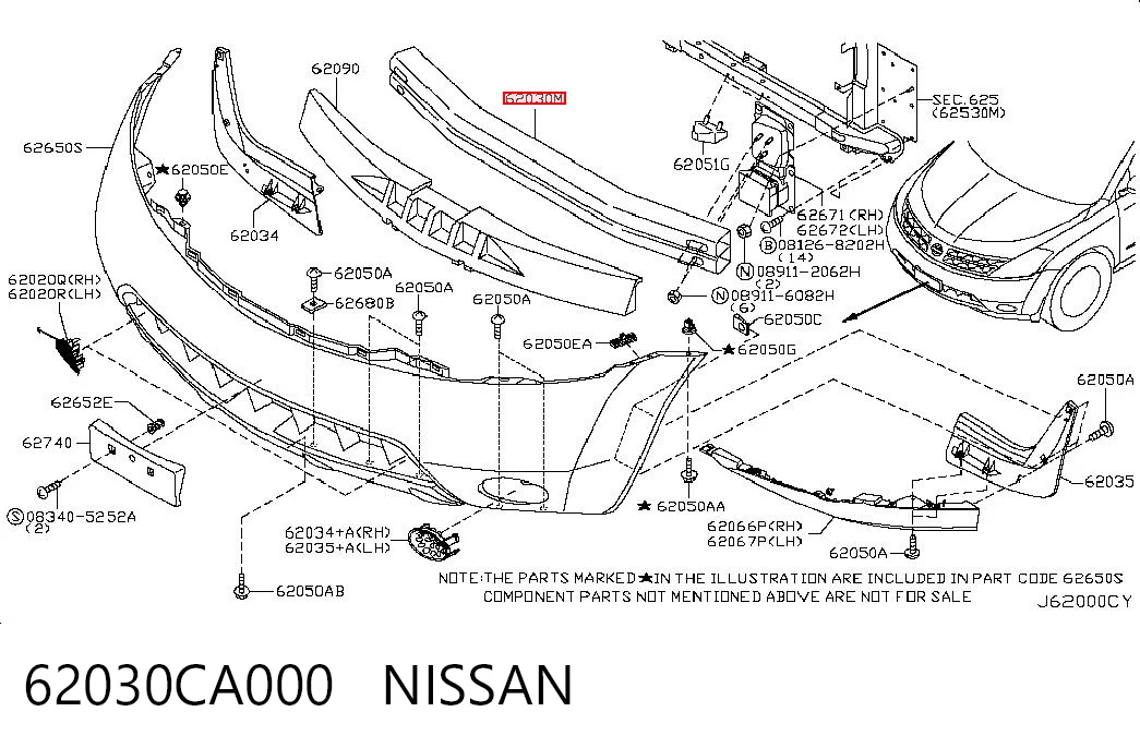 Reforçador do pára-choque dianteiro Nissan Murano  Z50 ao melhor preço