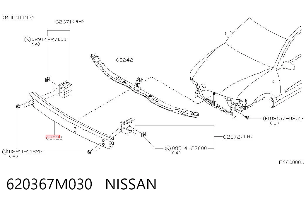 Reforçador do pára-choque dianteiro Nissan Almera preço, a partir de 72,96 USD