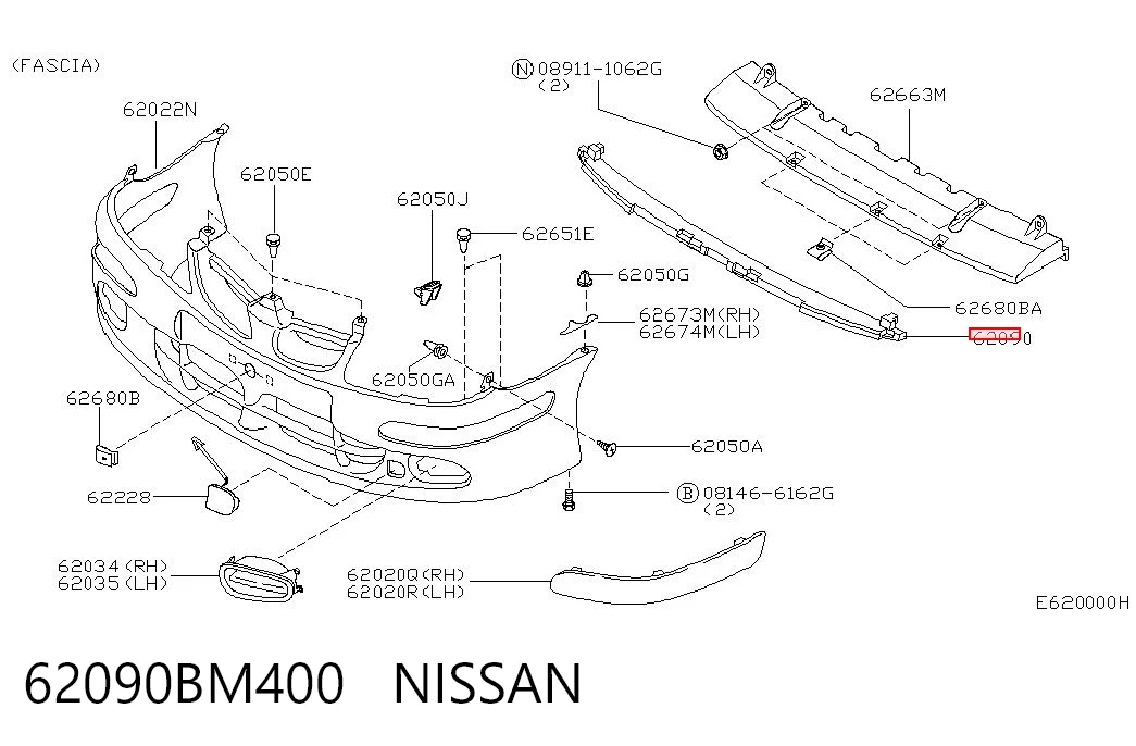 Reforçador do pára-choque dianteiro para Nissan Almera N16