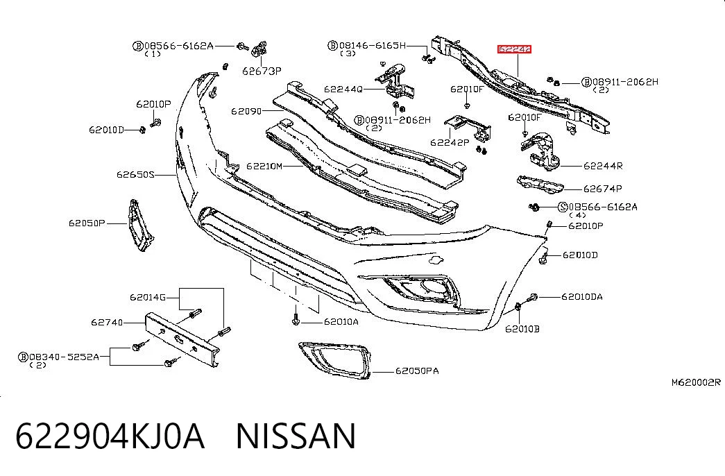 Reforçador do pára-choque dianteiro Nissan Navara  D23, D23T ao melhor preço