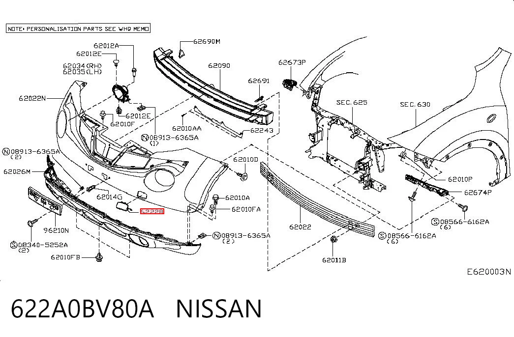 622A0BV80A Nissan/Infiniti
