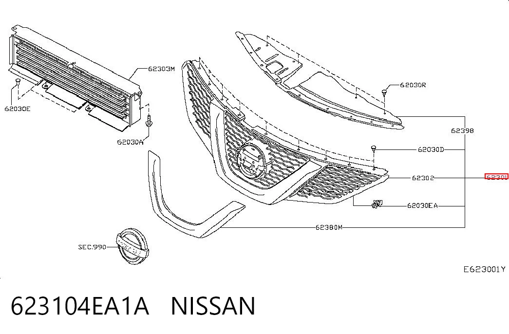  Grelha do radiador Nissan Qashqai II SUV (J11) (2013 - 2021) II