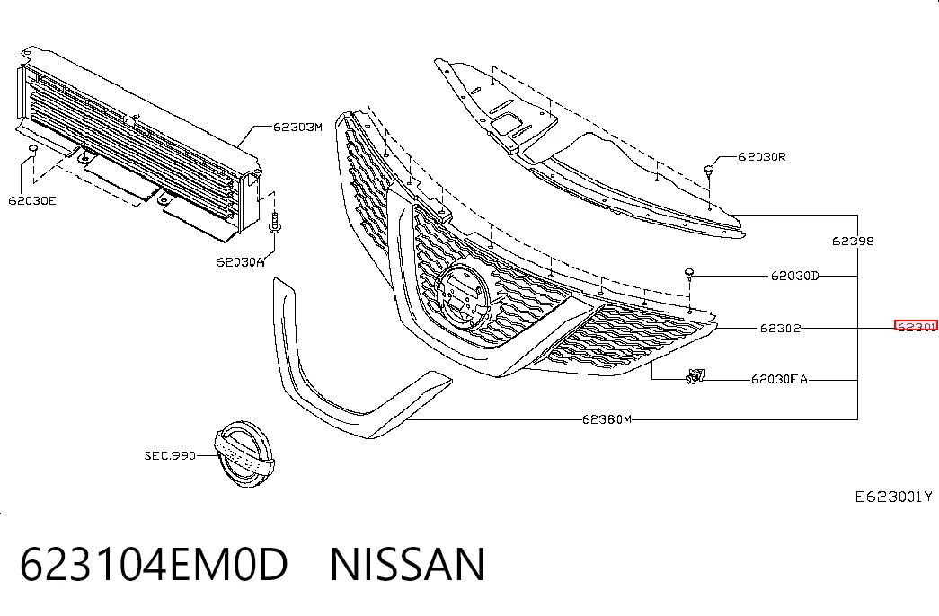 Grelha do radiador Nissan Qashqai II J11 ao melhor preço