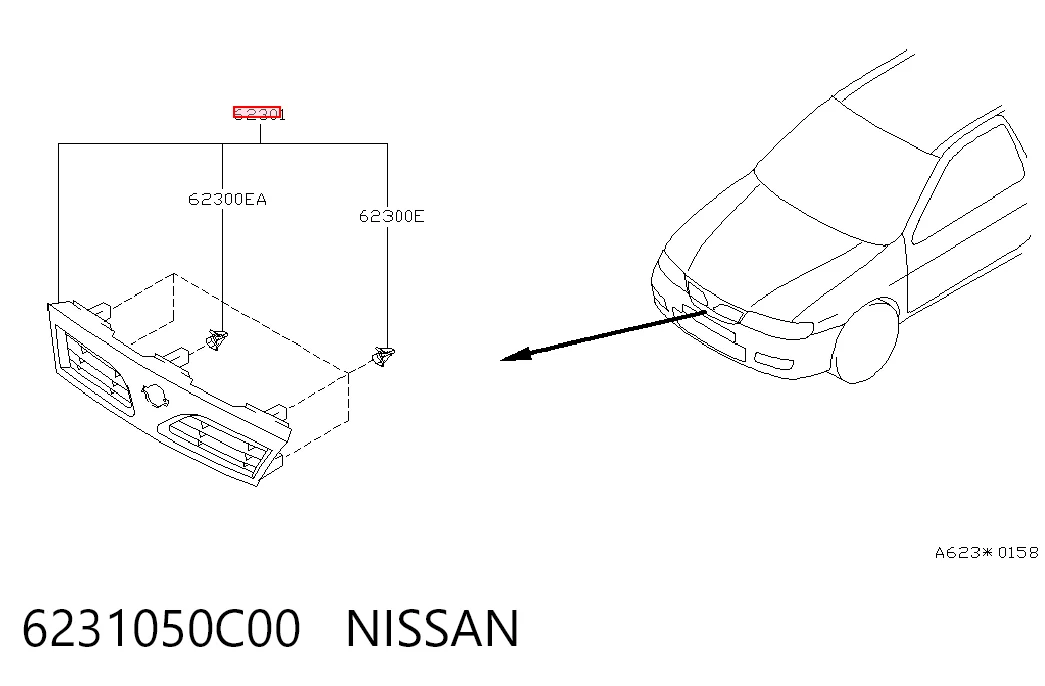 Grelha do radiador Nissan Almera I N15
