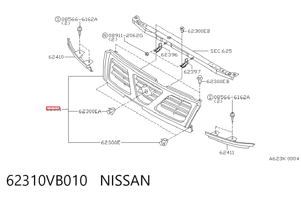 Grelha do radiador Nissan Patrol  Y61