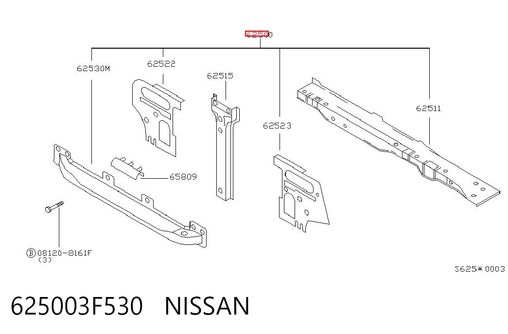 Suporte do radiador montado (painel de montagem de fixação das luzes) Nissan Terrano II R20 ao melhor preço