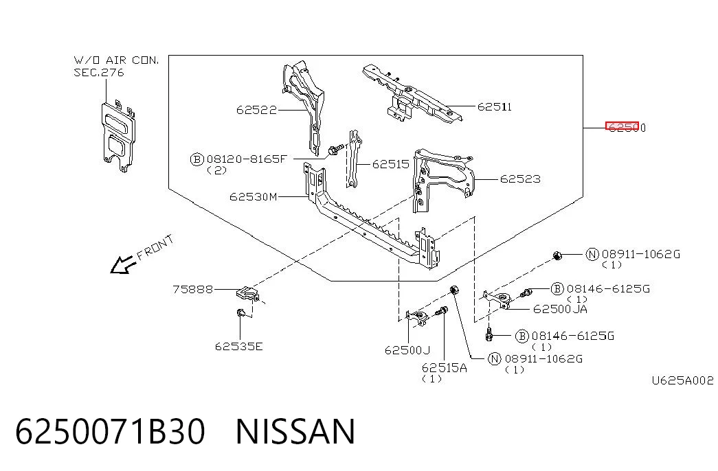 Suporte do radiador montado (painel de montagem de fixação das luzes) Nissan Micra K11 ao melhor preço