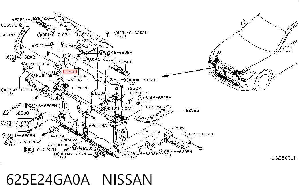 625E24GA0A Nissan/Infiniti Gozno da capota