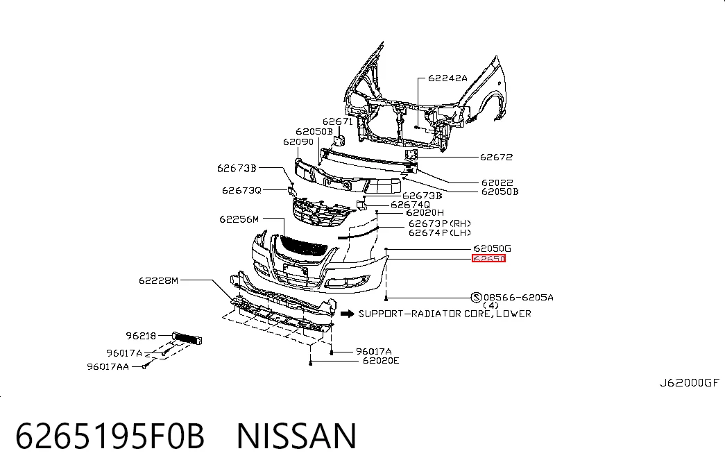 Pára-choque dianteiro para Nissan Almera CLASSIC B10RS