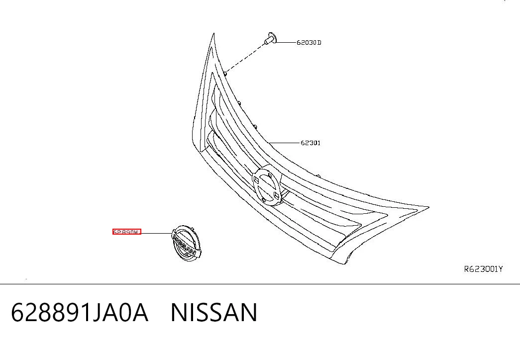 628891JA0A Nissan/Infiniti Emblema de grelha do radiador