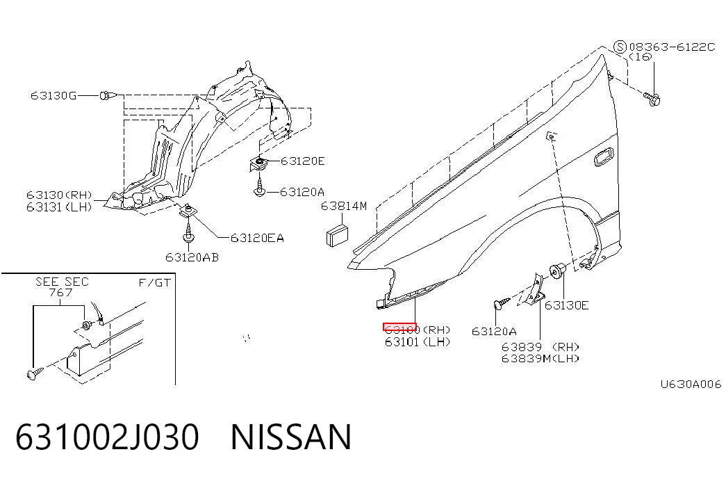 Pára-lama dianteiro direito Nissan Primera P11 ao melhor preço