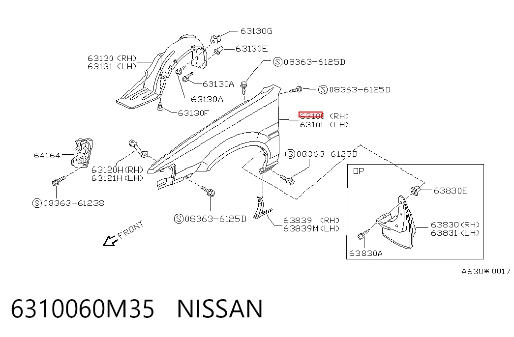 Pára-lama dianteiro direito Nissan Sunny II N13 ao melhor preço