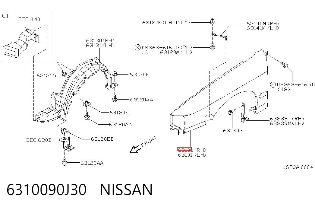 Pára-lama dianteiro direito Nissan Primera  P10 ao melhor preço