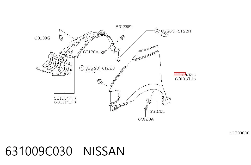 Pára-lama dianteiro direito Nissan Vanette  C23 ao melhor preço