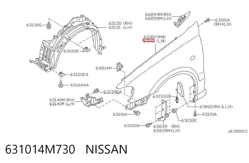 Pára-lama dianteiro esquerdo para Nissan Almera II N16