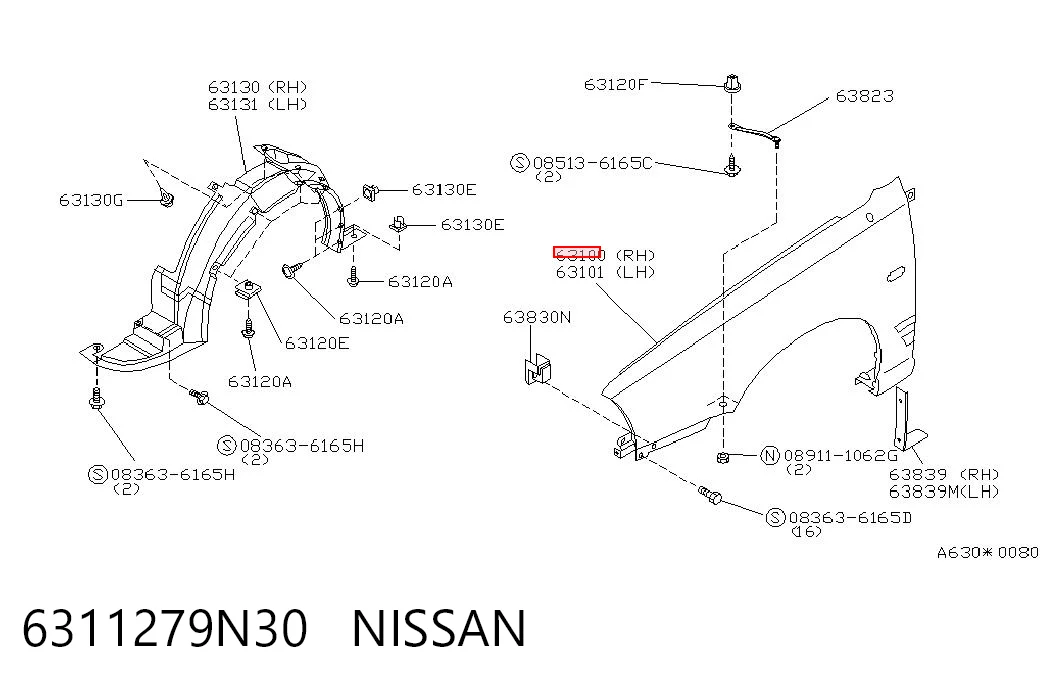 Pára-lama dianteiro direito Nissan Primera  W10 ao melhor preço