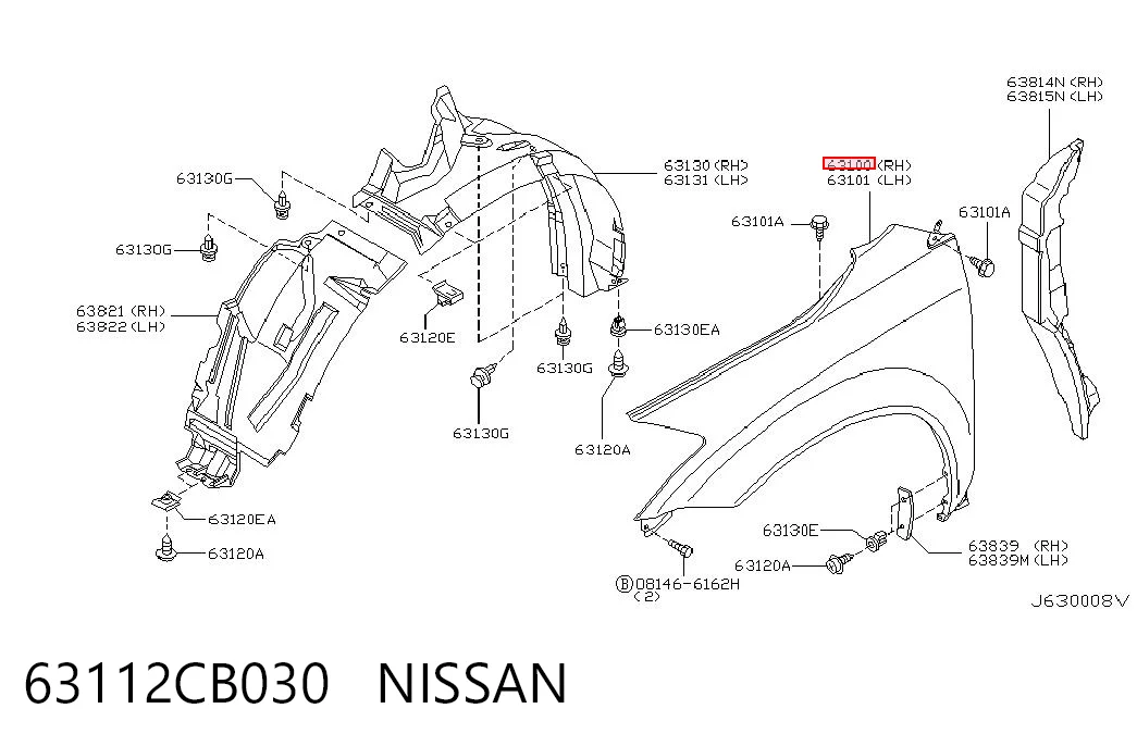 Pára-lama dianteiro direito Nissan Murano Z50 ao melhor preço