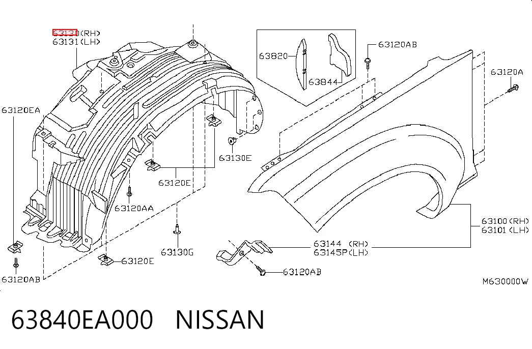 Guarda-barras direito do pára-lama dianteiro Nissan Pathfinder  R51M ao melhor preço