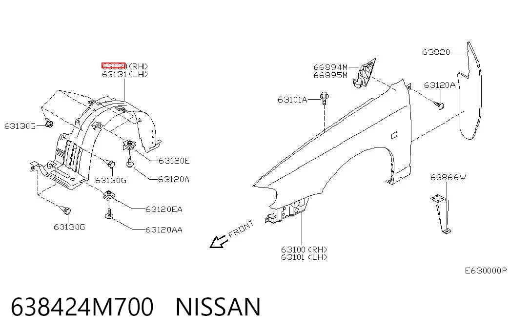 Guarda-barras direito do pára-lama dianteiro Nissan Almera preço, a partir de 12,83 USD
