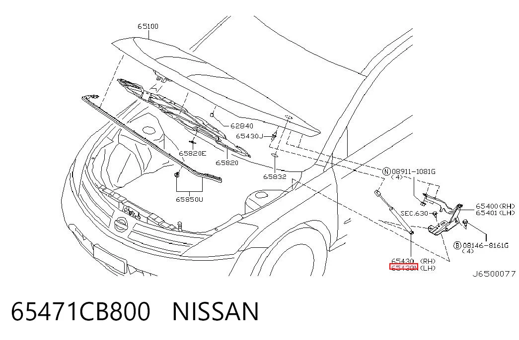 Amortecedor da capota Nissan Murano  Z50 ao melhor preço