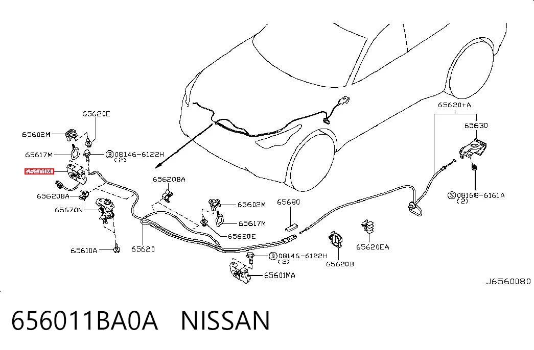 656011BA0A Nissan/Infiniti Fecho da capota