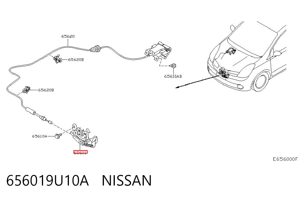 Fecho da capota Nissan Note  E11 ao melhor preço