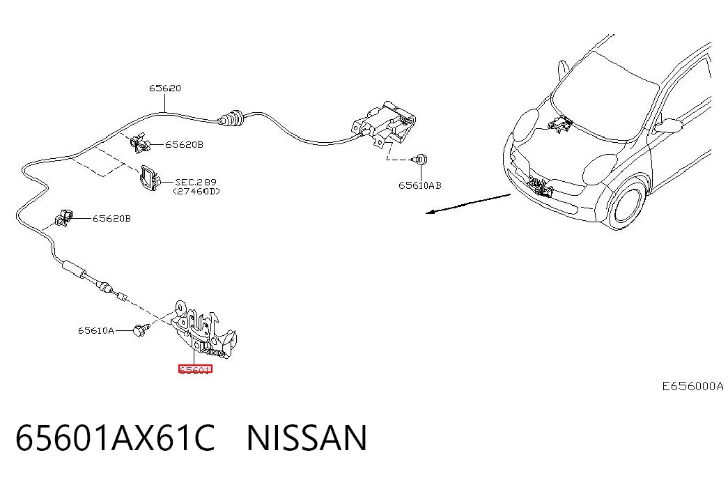 Fecho da capota para Nissan Micra  K12